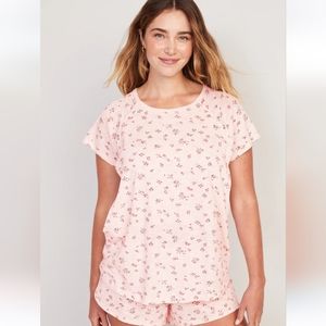 Maternity Nursing Top & Ultra-Soft Sleep Shorts